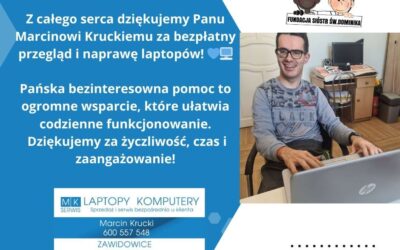 Podziękowanie za przegląd i naprawę laptopów