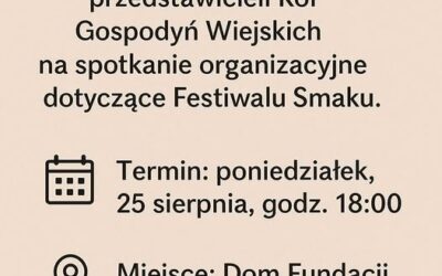 Zaproszenie na spotkanie organizacyjne Festiwalu Smaku