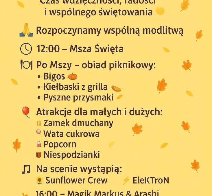 Zapraszamy na wyjątkowy Dzień Dzięczynienia