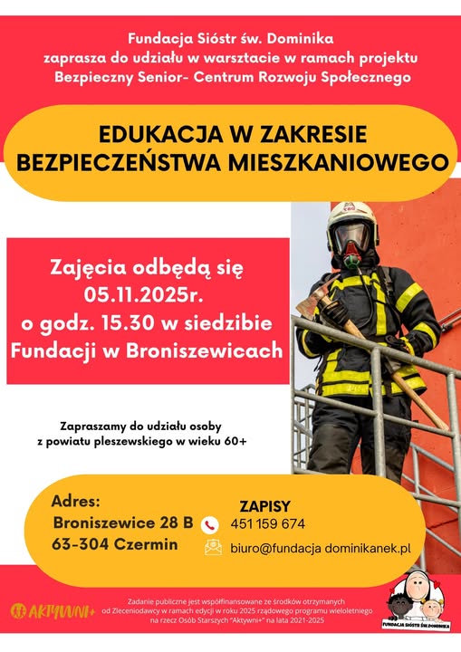 Warsztaty dla seniorów - Edukacja w zakresie bezpieczeństwa mieszkaniowego