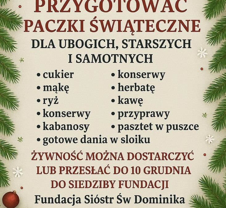 Pomóż przygotować paczki świąteczne dla najbardziej potrzebujących