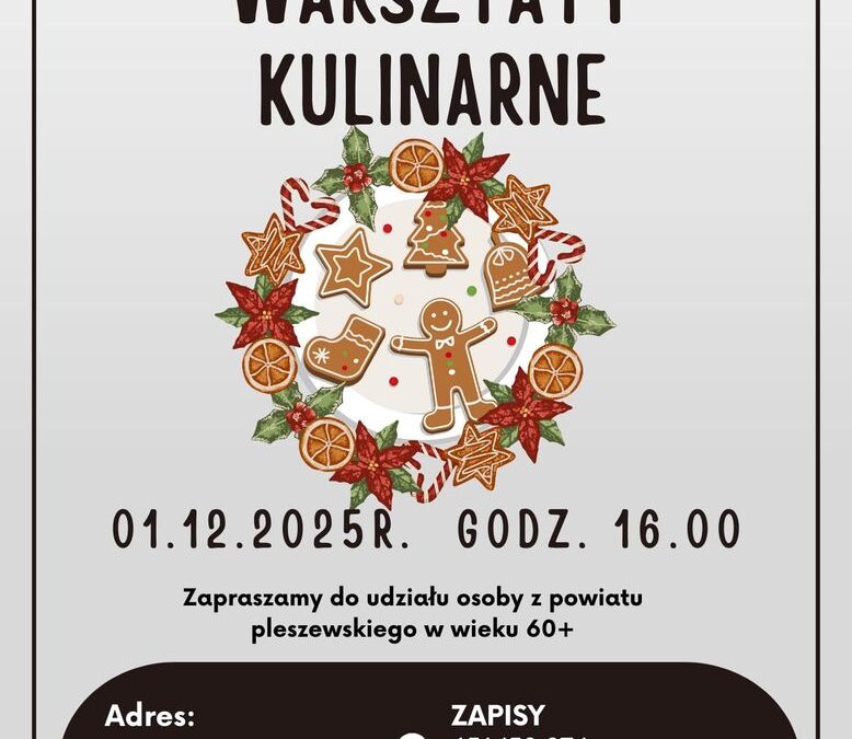 Zapraszamy na przedświąteczne warsztaty kulinarne