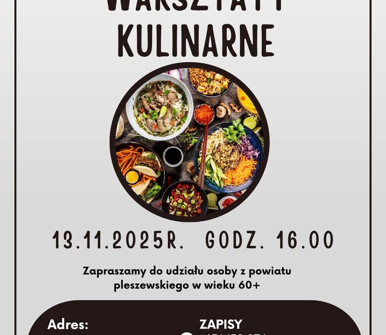 Zapraszamy na listopadowe warsztaty kulinarne