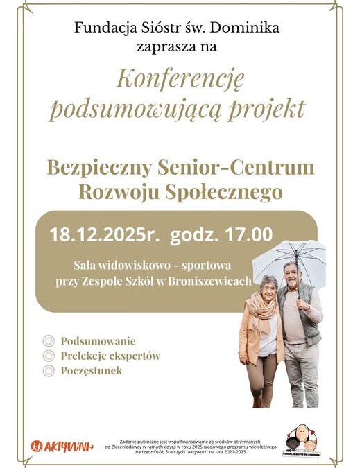 Zaproszenie na&nbsp;konferencję podsumowującą projekt „Bezpieczny Senior”