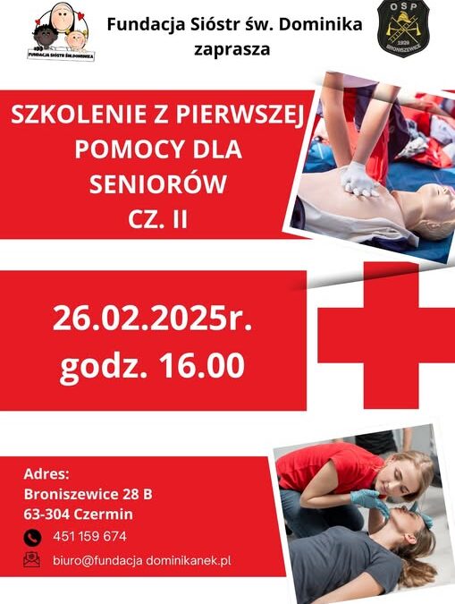 Już jutro druga część szkolenia z&nbsp;pierwszej pomocy dla Seniorów